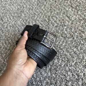 Law Pro Duty Belt Black Leather Silver Buckle Size 66 USA